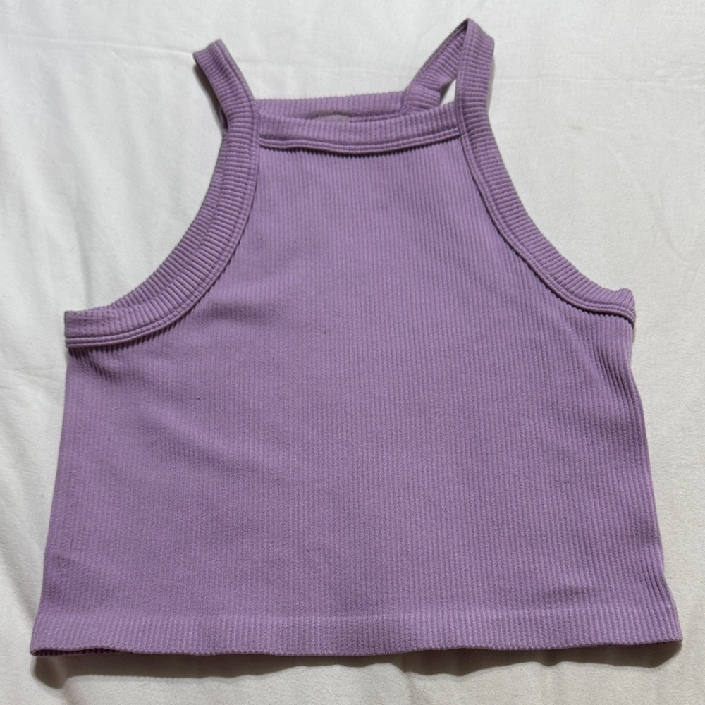 Purple Ribbed Tank Top